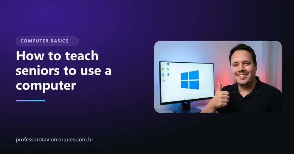 Cover of the article How to teach seniors to use a computer with patience: 10 tips